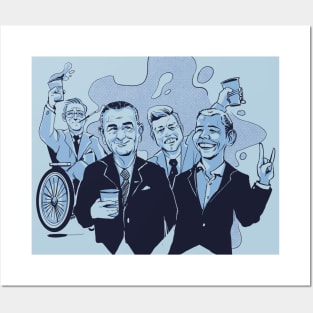 Funny Democratic Party // Democrat Presidents Roosevelt Johnson Kennedy Obama Posters and Art
